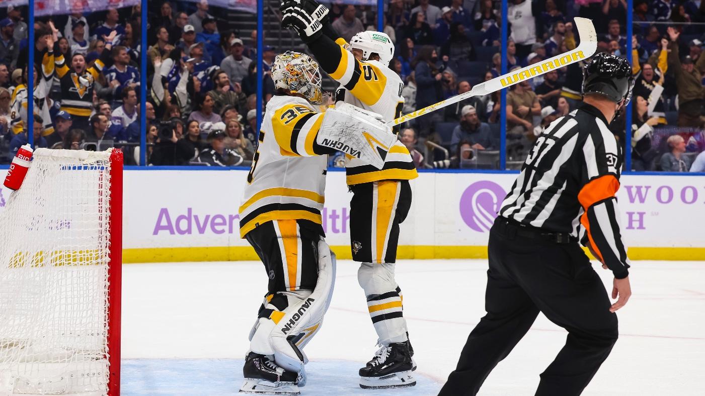 WATCH: Penguins' Tristan Jarry scores franchise's first ever goalie goal against Lightning