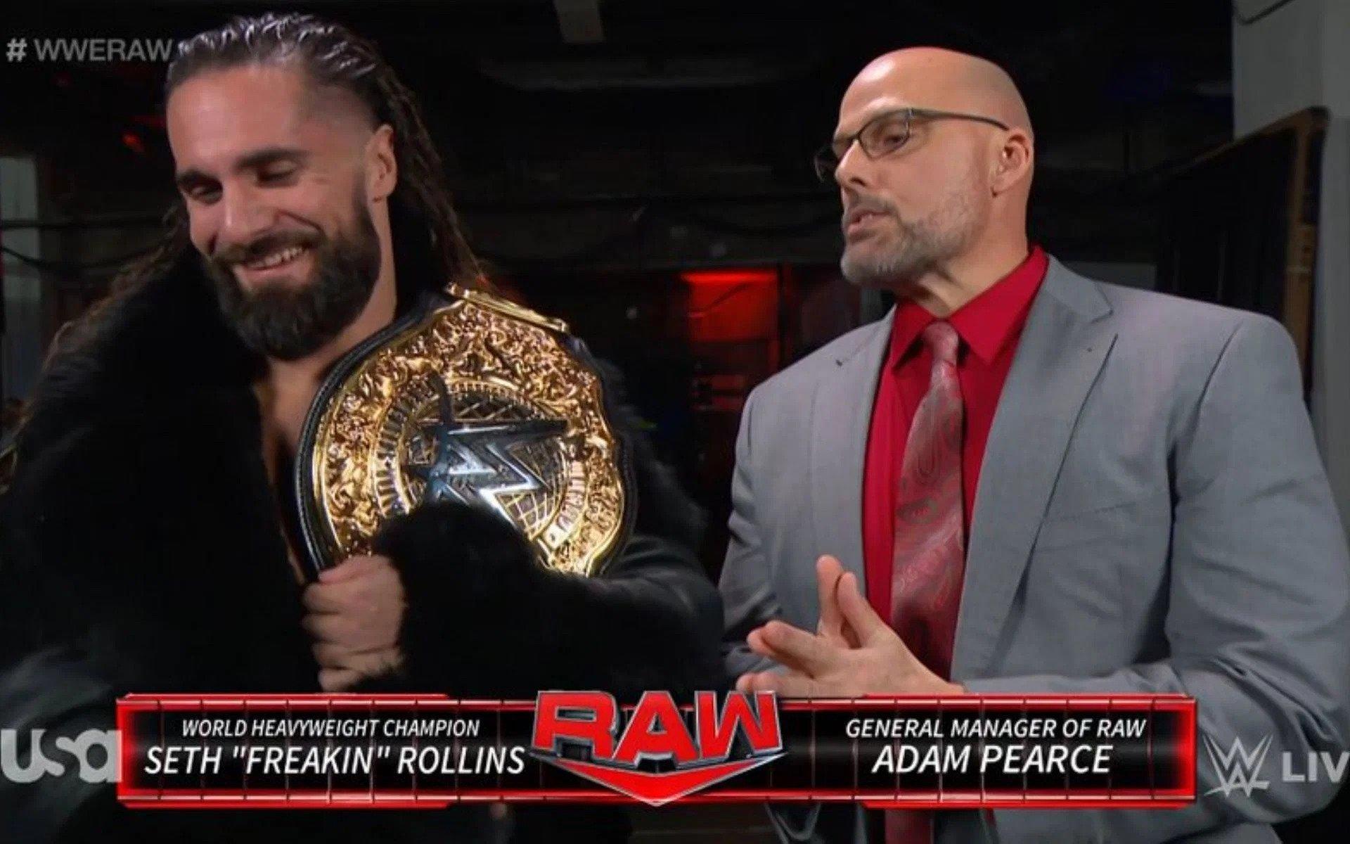 Seth Rollins Adam Pearce WWE RAW