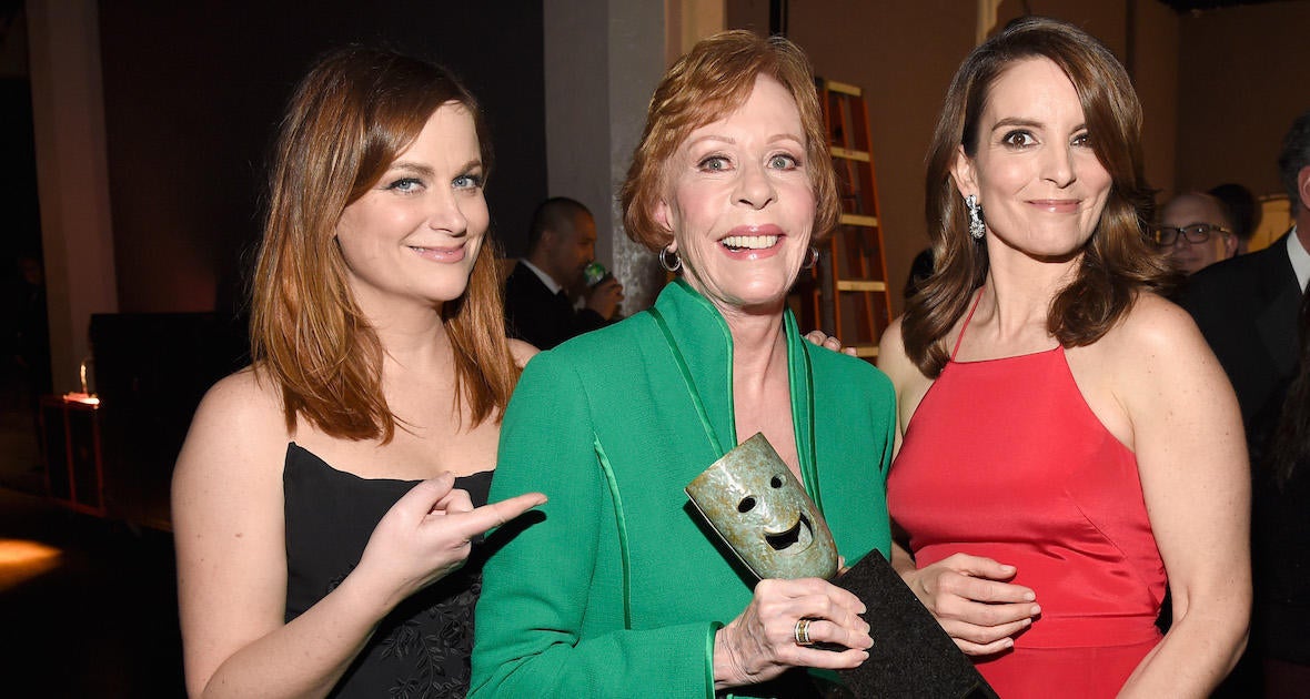 Amy Poehler, Carol Burnett and Tina Fey at The 22nd Annual Screen Actors Guild Awards - Backstage and Audience