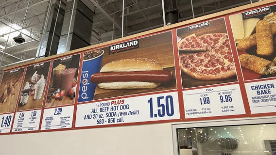 Costco Food Court Hot Dog Sign