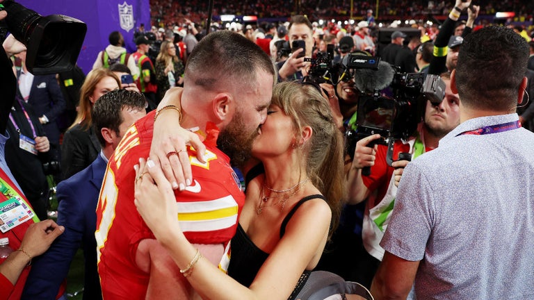 Taylor Swift and Travis Kelce Kiss on the Field After Chiefs Win the Super Bowl