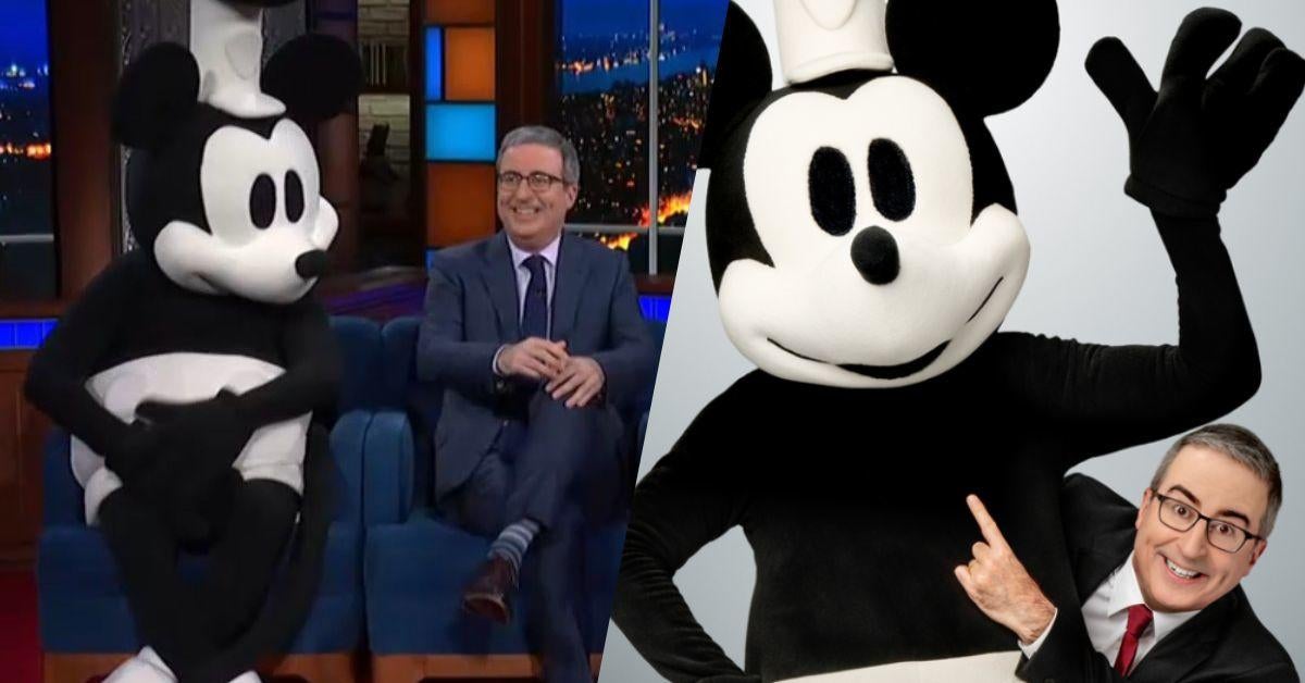 John Oliver Continues to Taunt Disney With Steamboat Willie to Promote