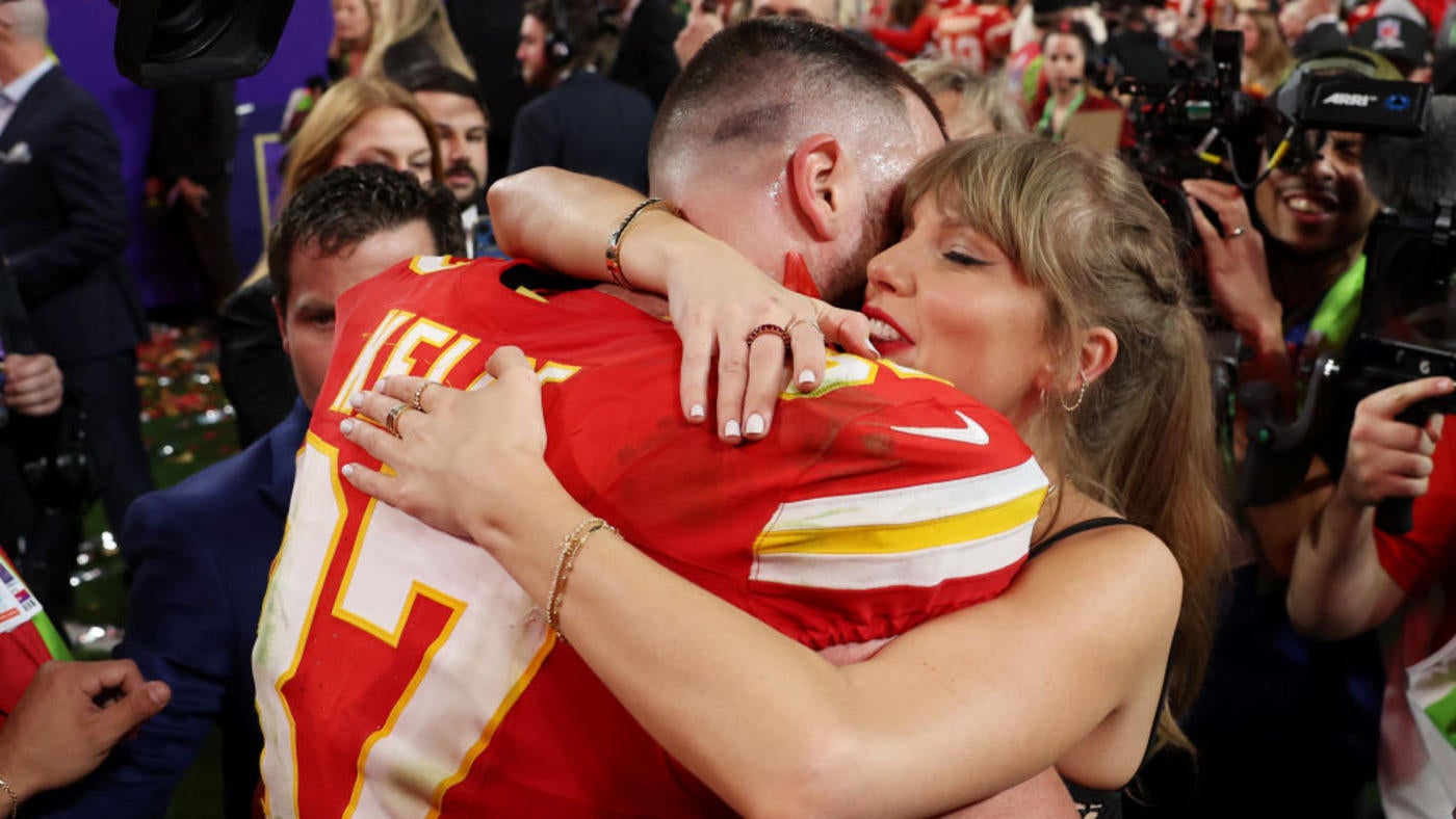 Travis Kelce clubs with Taylor Swifts' parents in Chiefs star's hilarious debut on pop icon's social media