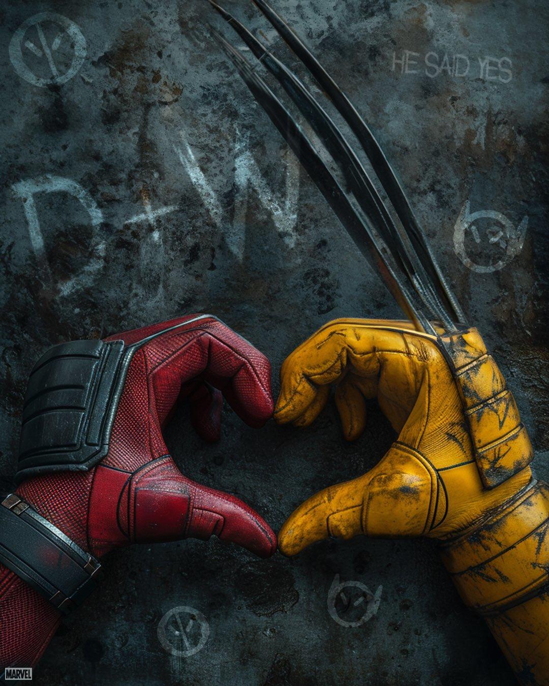 Deadpool Loves Wolverine on New Deadpool & Wolverine Valentine's Day Poster