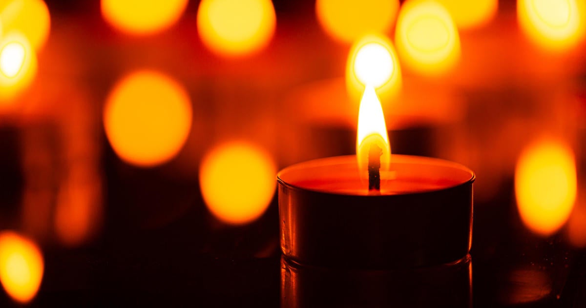 Macro candle,Burning candles on dark background