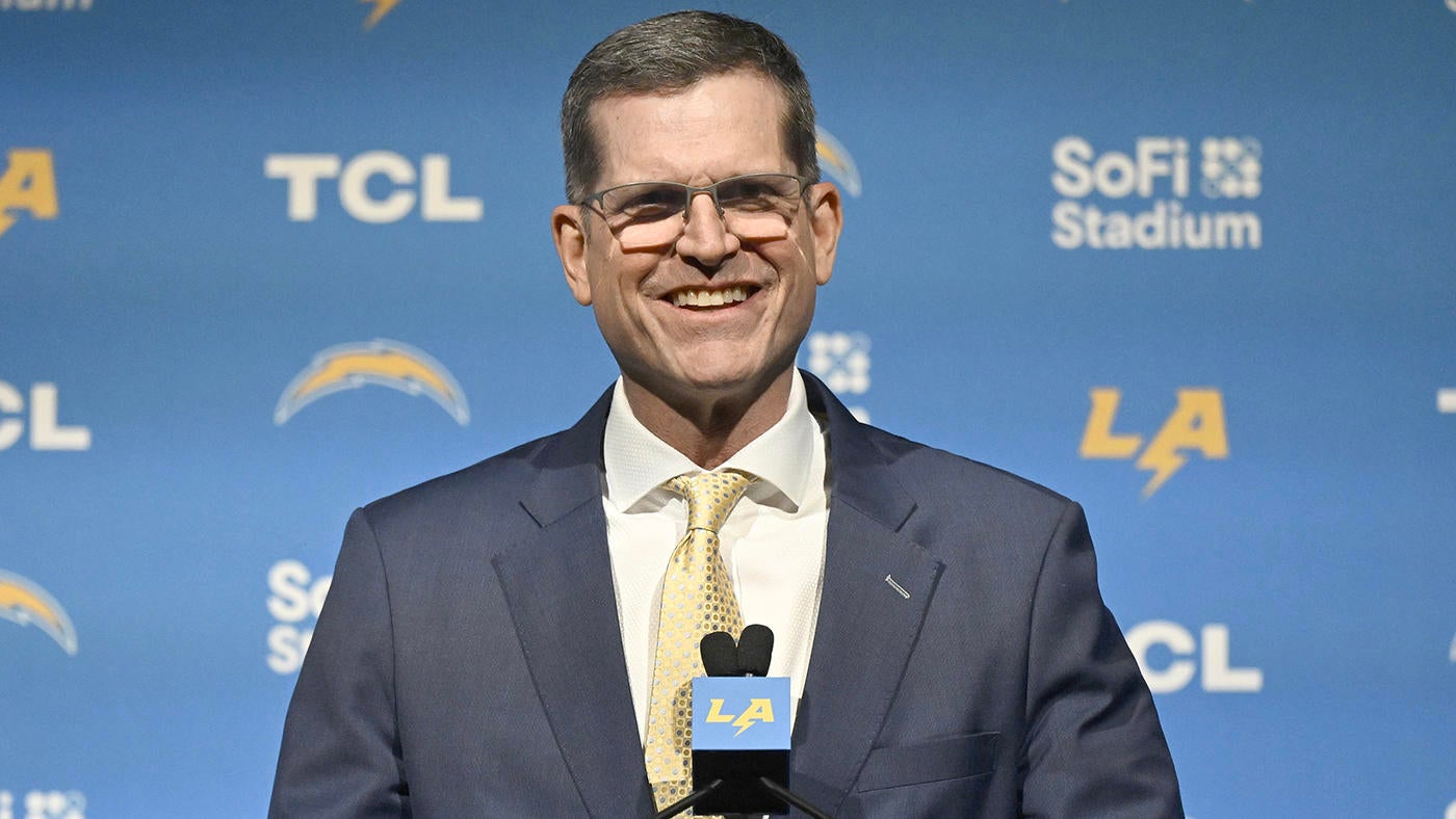 Chargers' Jim Harbaugh says having No. 5 draft pick is like owning No. 1 when you have a great quarterback