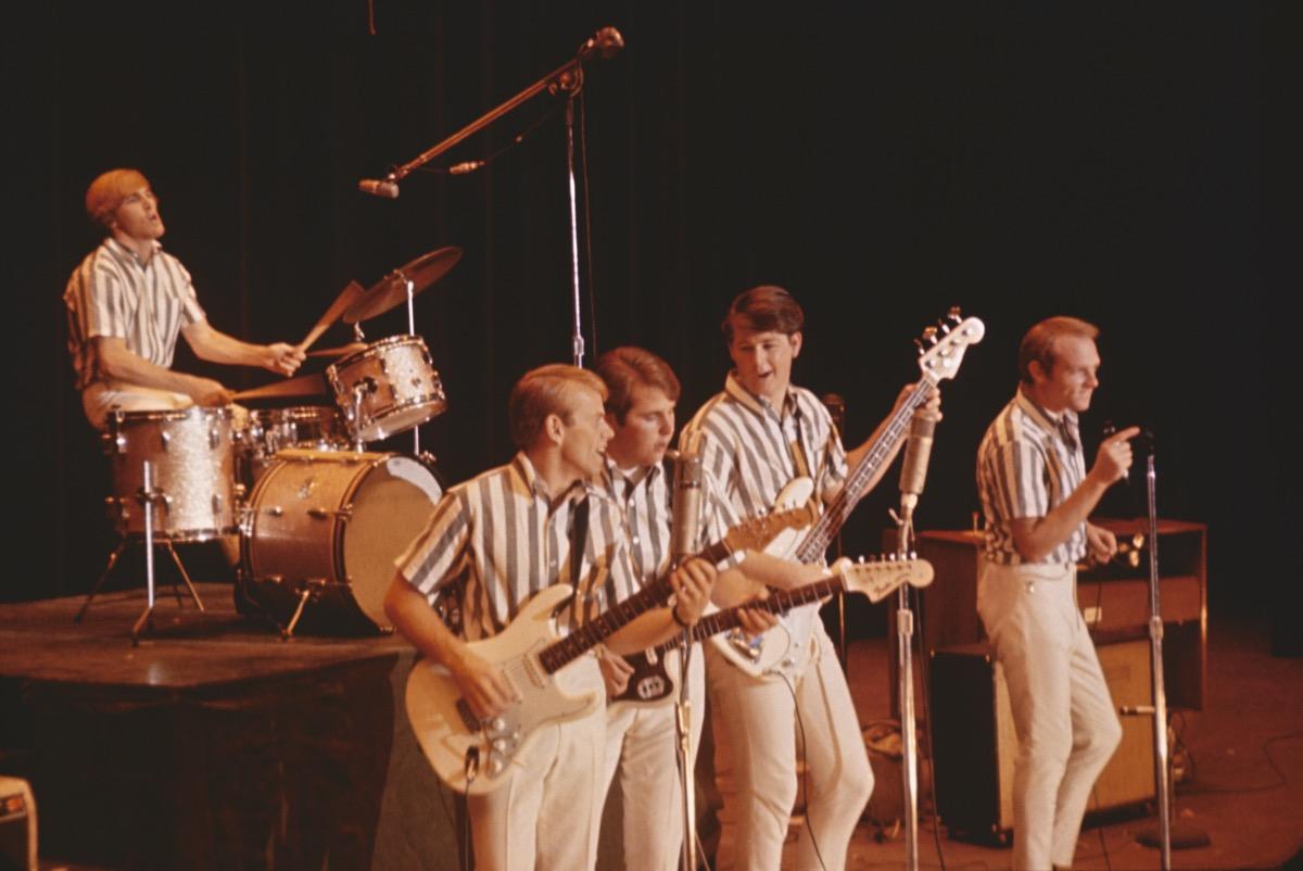Beach Boys Performing In Striped Shirts
