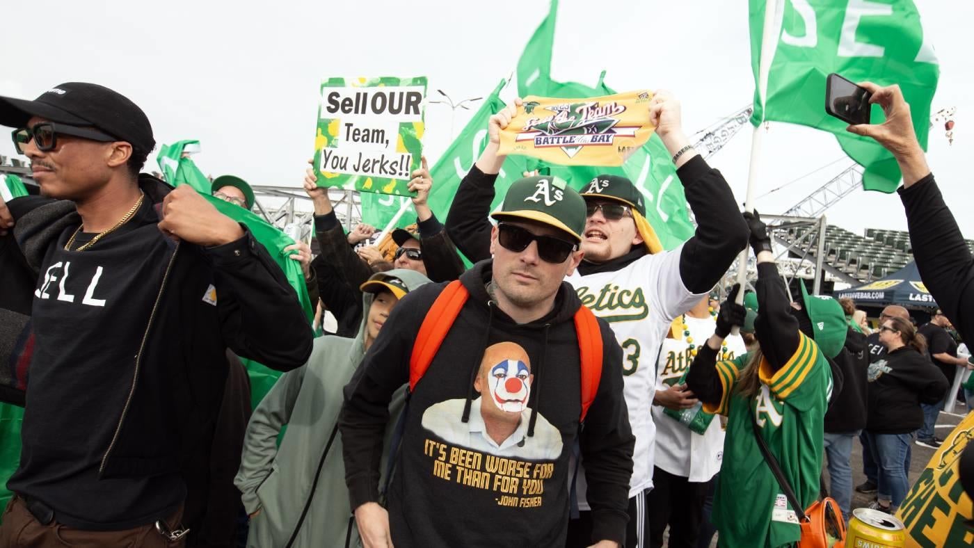 Athletics fans organize Opening Day boycott outside Oakland Coliseum