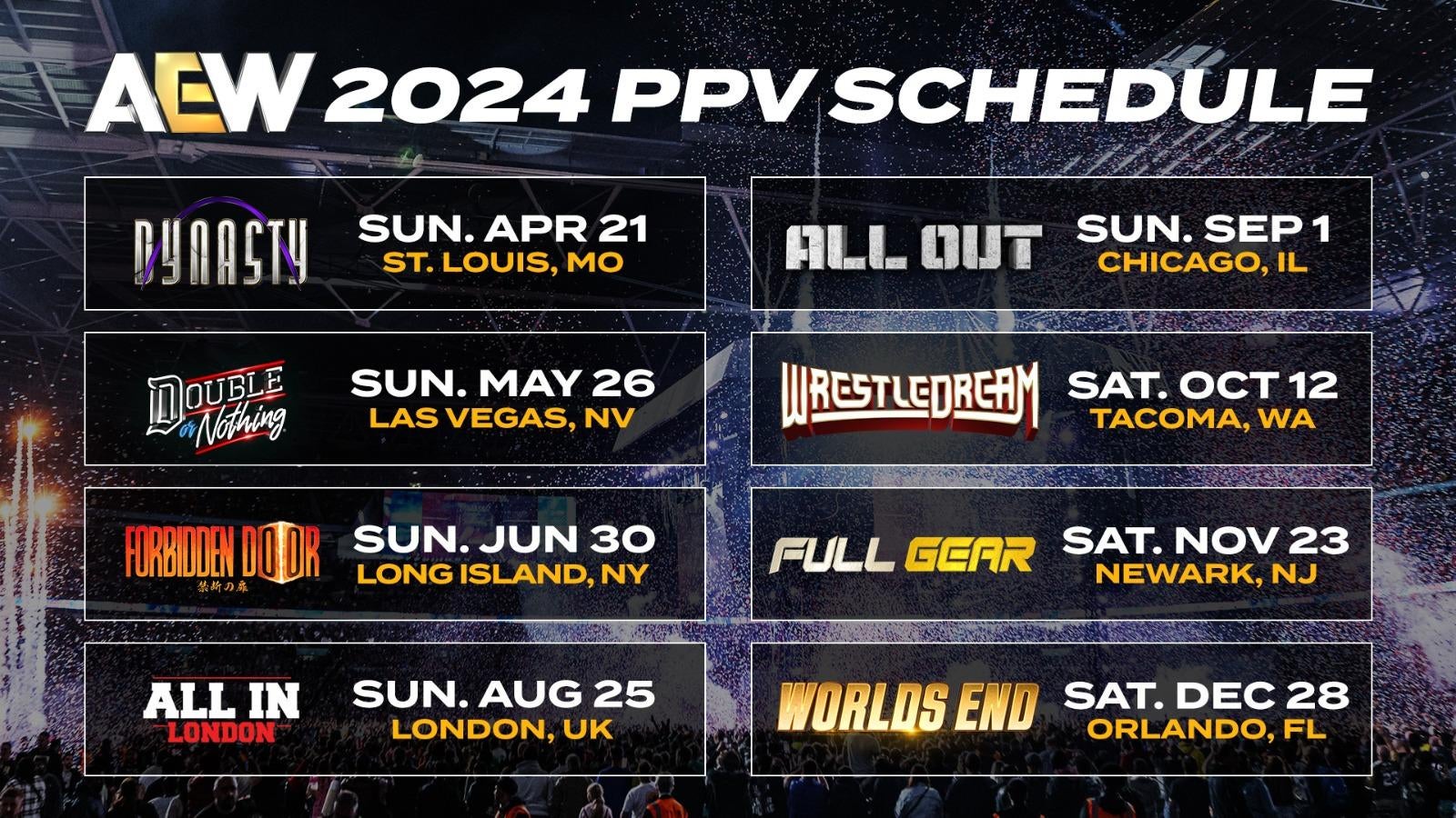 AEW Announces Full PayPerView Schedule For 2024