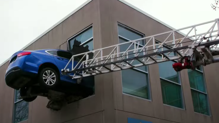 How Did a Car Get Lodged in This Building? TikTok Users Puzzled After Coming Across 'Chicago Fire' Set Footage
