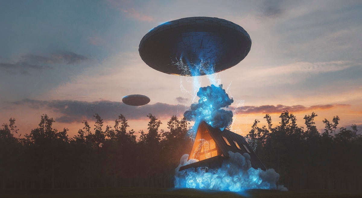 Alien UFO abduction in the middle of the night