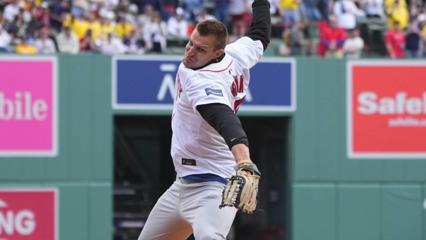 LOOK: Patriots legend Rob Gronkowski throws out first pitch at Red Sox game in typical Gronk fashion