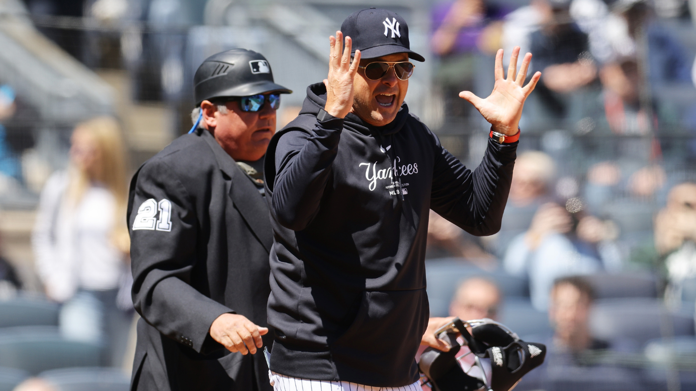 Yankees’ Aaron Boone ejected for fan’s heckling of MLB umpire in bizarre sequence: ‘I don’t care who said it’