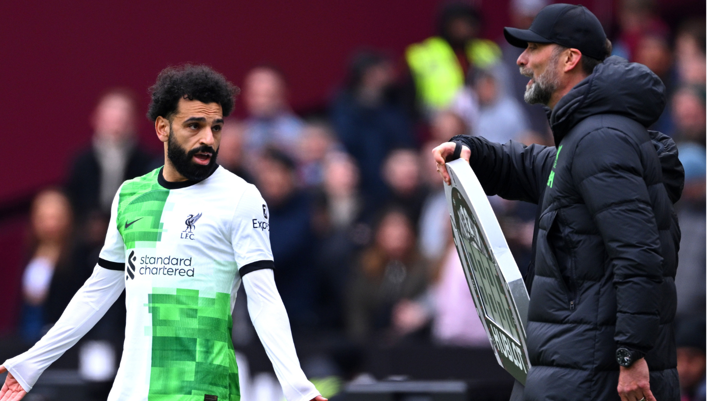 Liverpool's Premier League title hopes fade with West Ham draw as Mo Salah and Jurgen Klopp clash on sideline