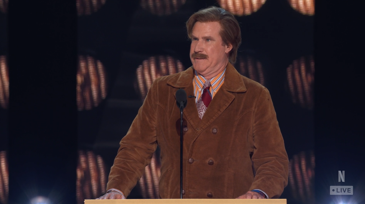 Will Ferrell Makes Surprise Appearance as Ron Burgundy for Netflix's ...