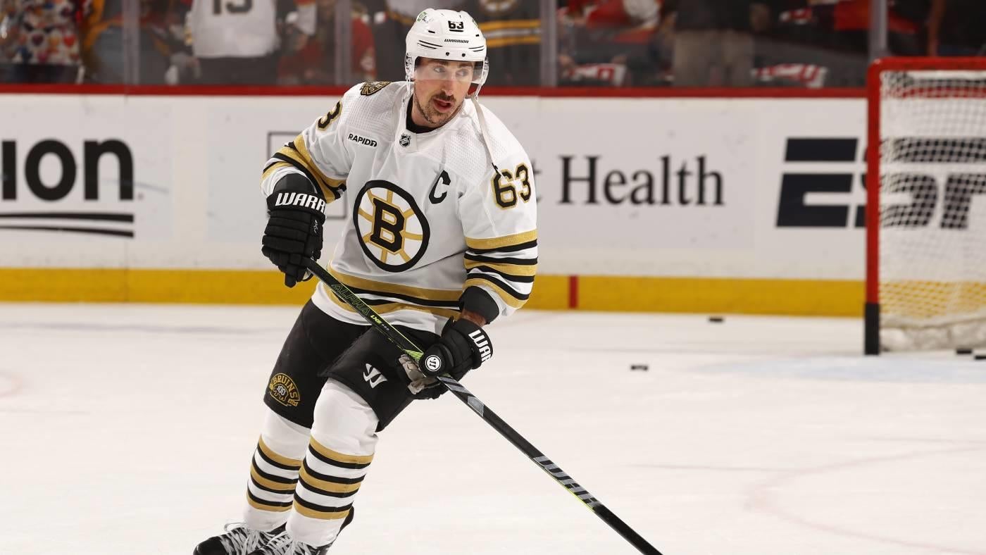 
                        Bruins' Brad Marchand could return to lineup for Game 6, comments on controversial hit from Sam Bennett
                    