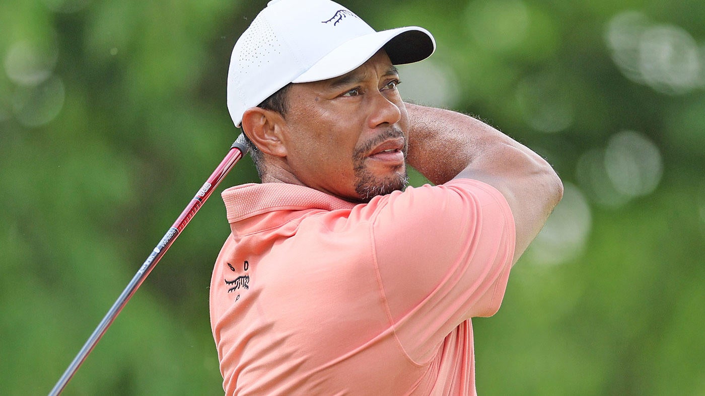 Tiger Woods scores 72 to open 2024 PGA Championship, sitting 10 strokes back on early leaderboard