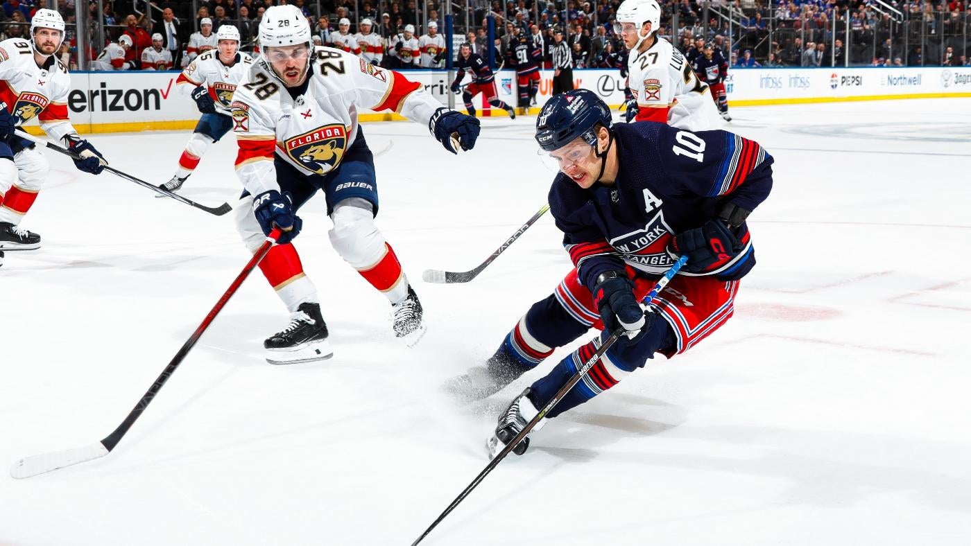 
                        Rangers vs. Panthers odds, line, time, Game 1 score prediction: 2024 NHL playoff picks from proven model
                    