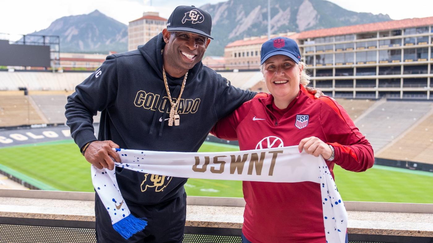 LOOK: Colorado's Deion Sanders meets new USWNT manager Emma Hayes ahead of 2024 Paris Olympics
