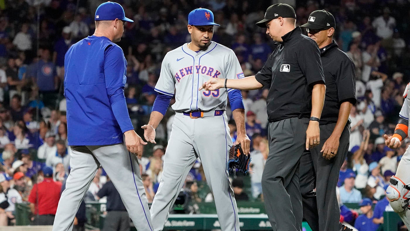 
                        Mets closer Edwin Díaz ejected for 'sticky stuff,' faces automatic suspension
                    