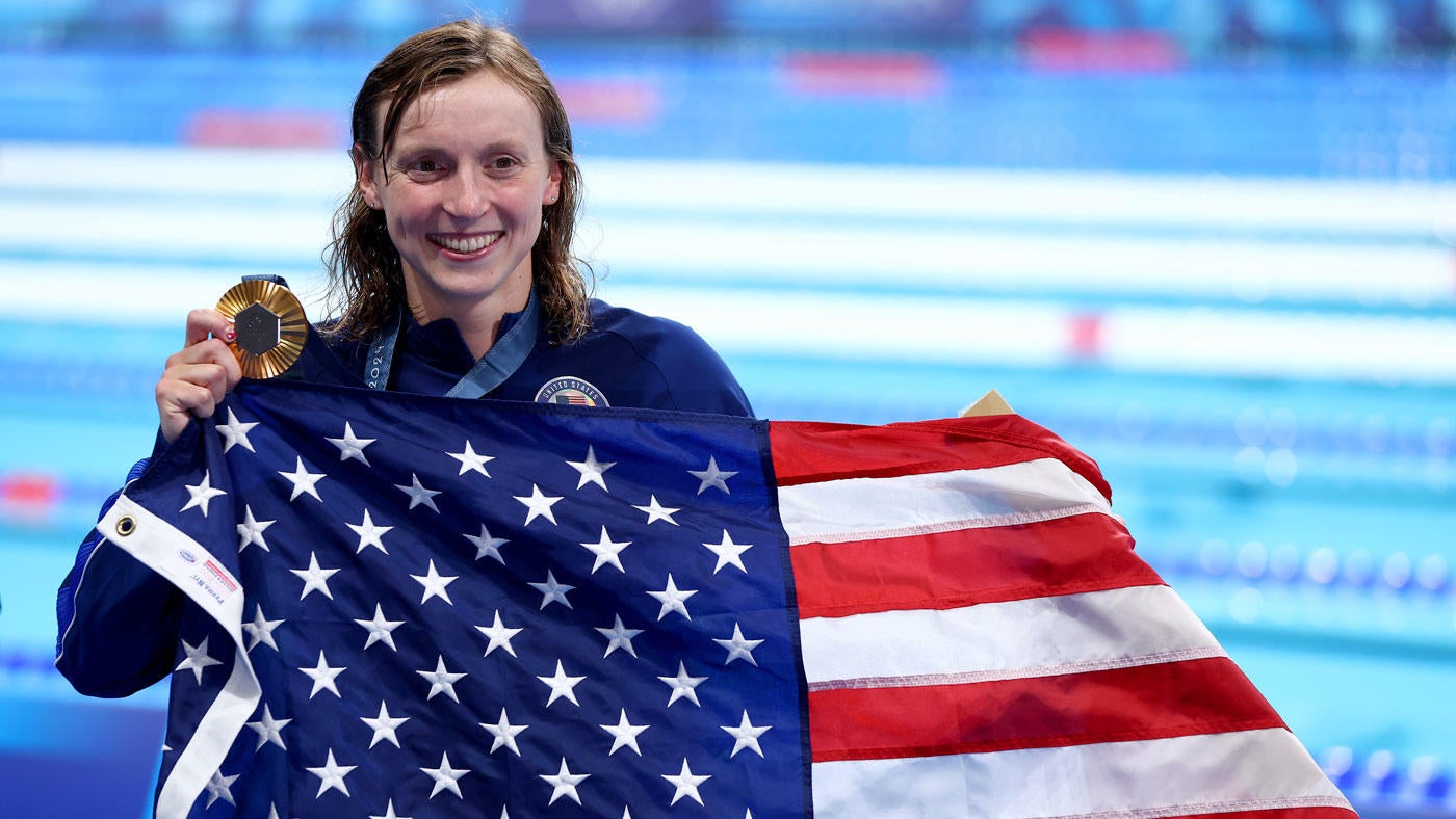 2024 Olympics: Katie Ledecky, Leon Marchand lead the way to an historic night of swimming in Paris