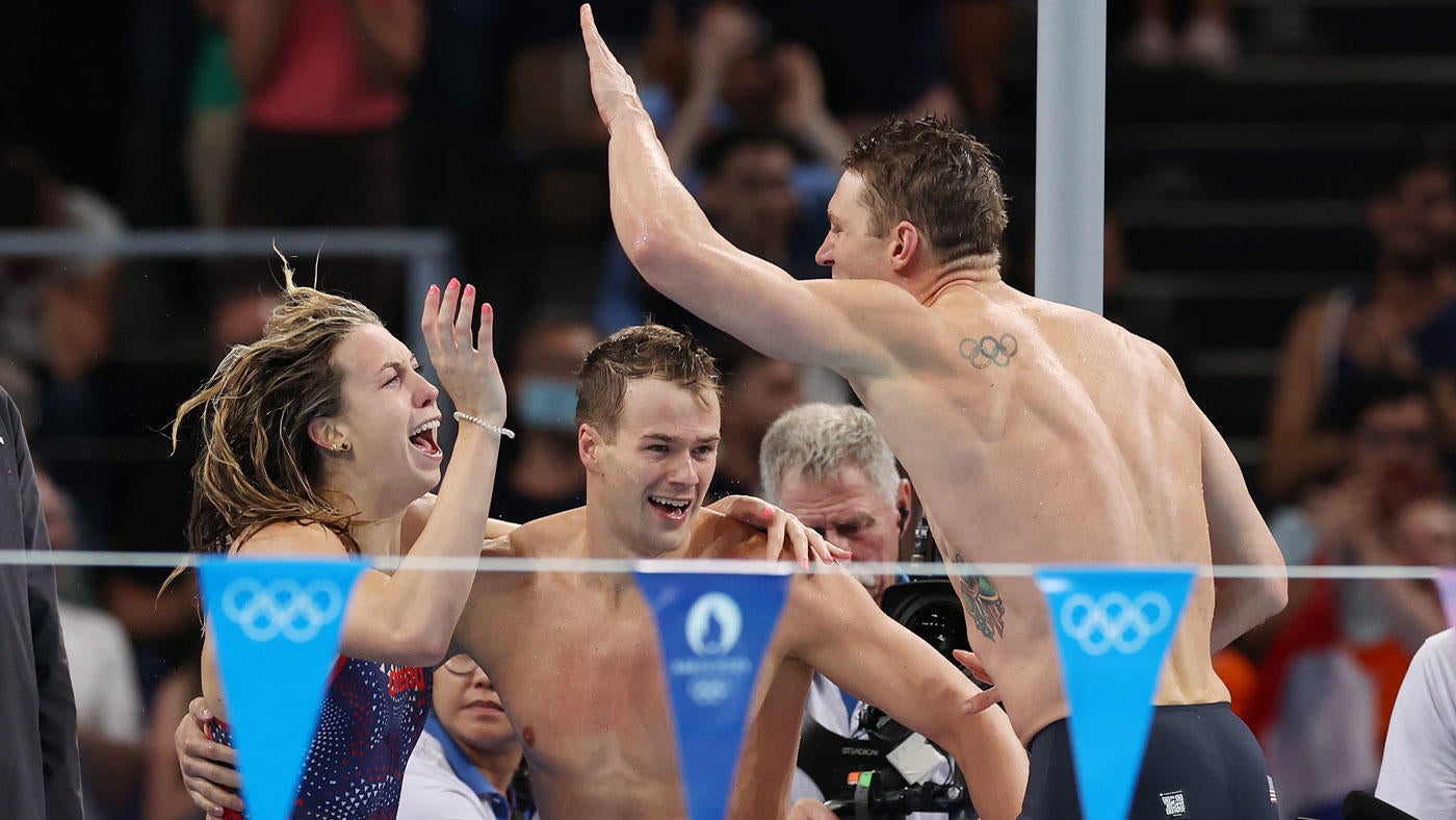 2024 Paris Olympics swimming: Mixed medley relay team sets world record to win gold; Kate Ledecky shines again