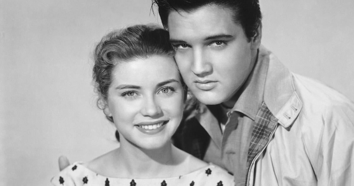 Dolores Hart and Elvis Presley promoting King Creole