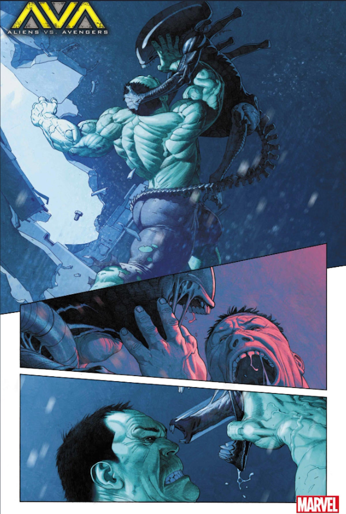 Aliens vs Avengers Preview Reveals Hulk Fighting a Xenomorph