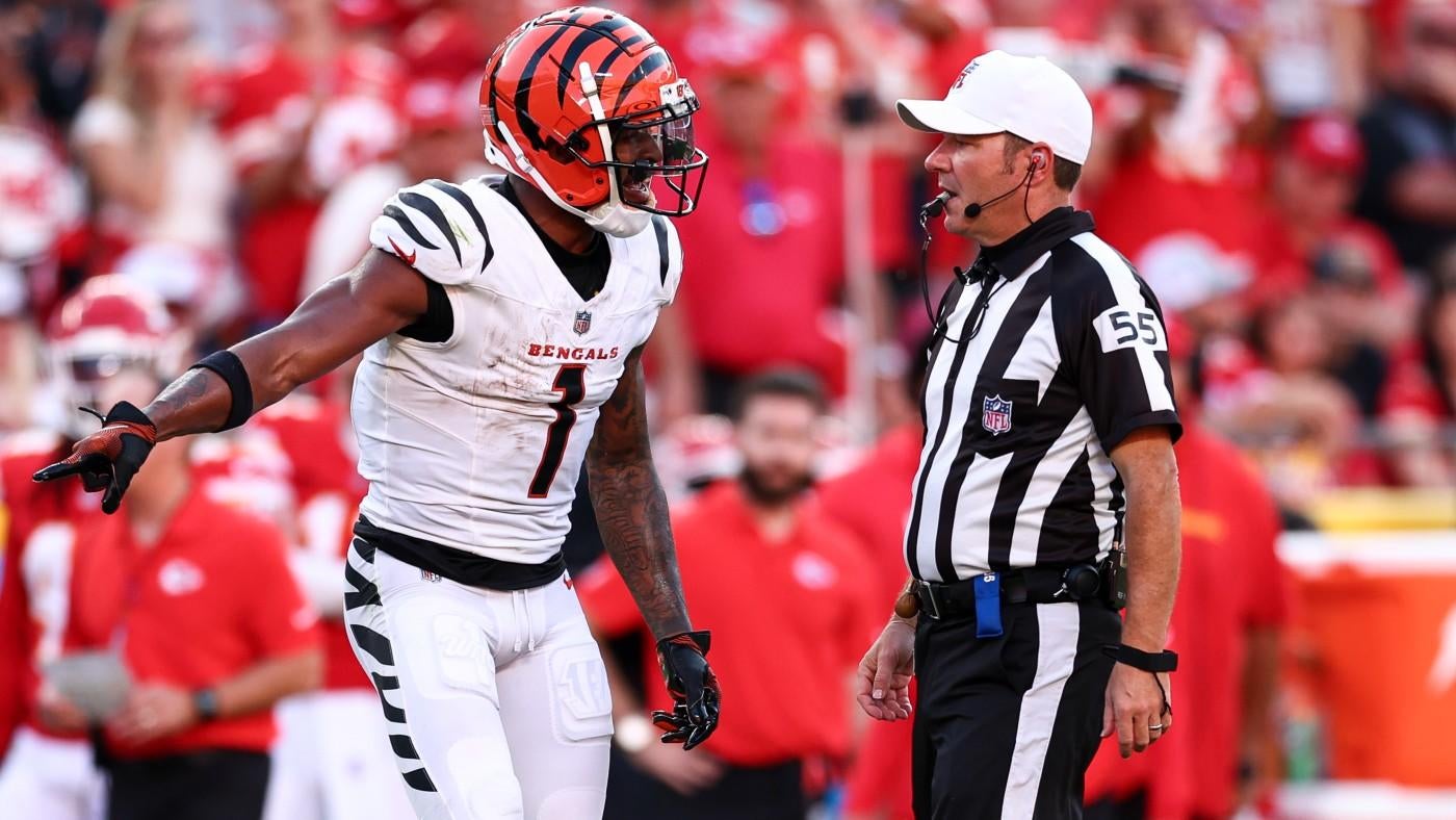 Bengals' Ja'Marr Chase flagged for 'abusive language' after outburst over what he thought was hip-drop tackle