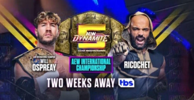 AEW Reveals Ricochet vs Will Ospreay for Dynamite Anniversary