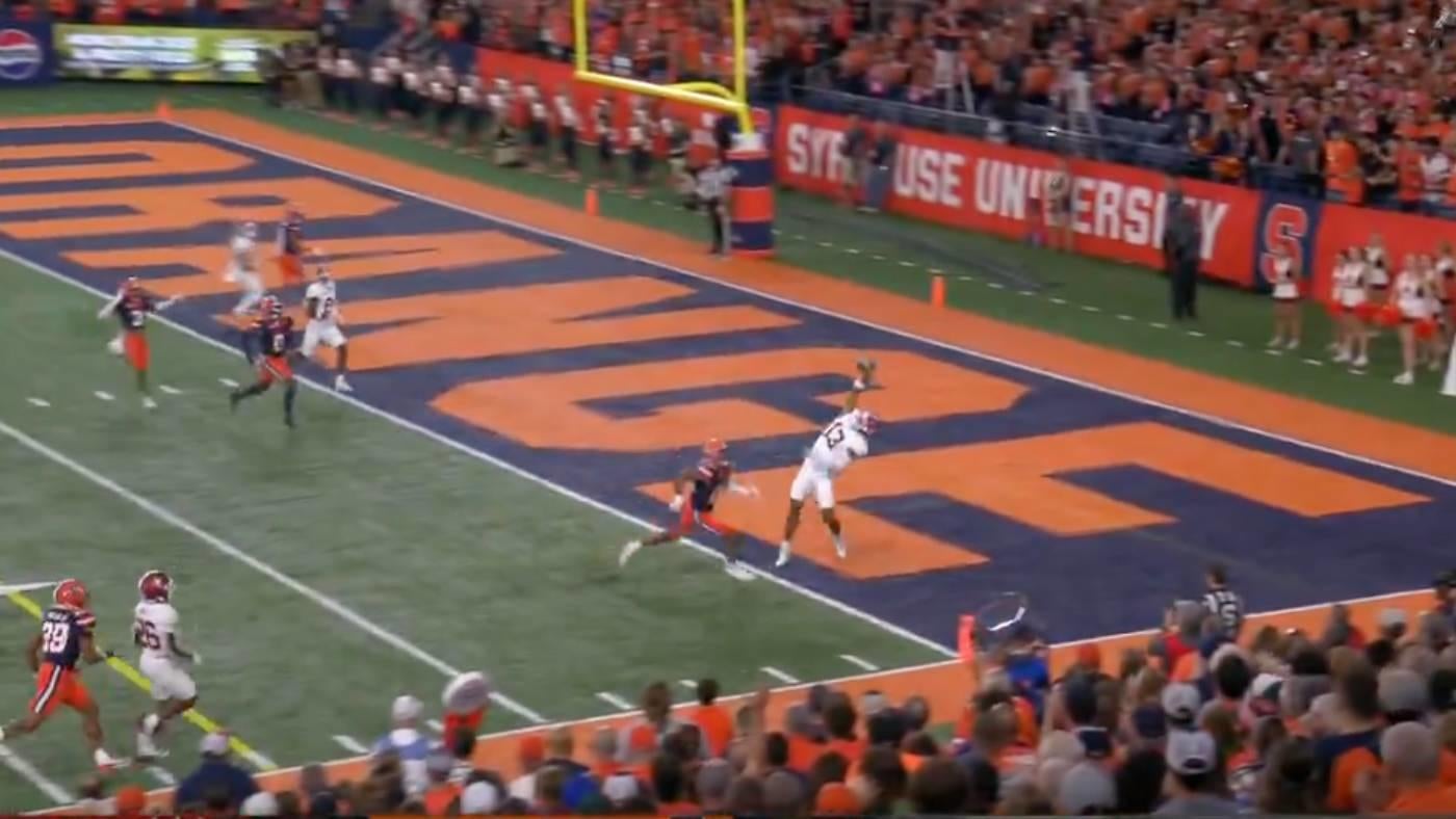 WATCH: Stanford WR Elic Ayomanor pulls in incredible one-handed TD catch against Syracuse