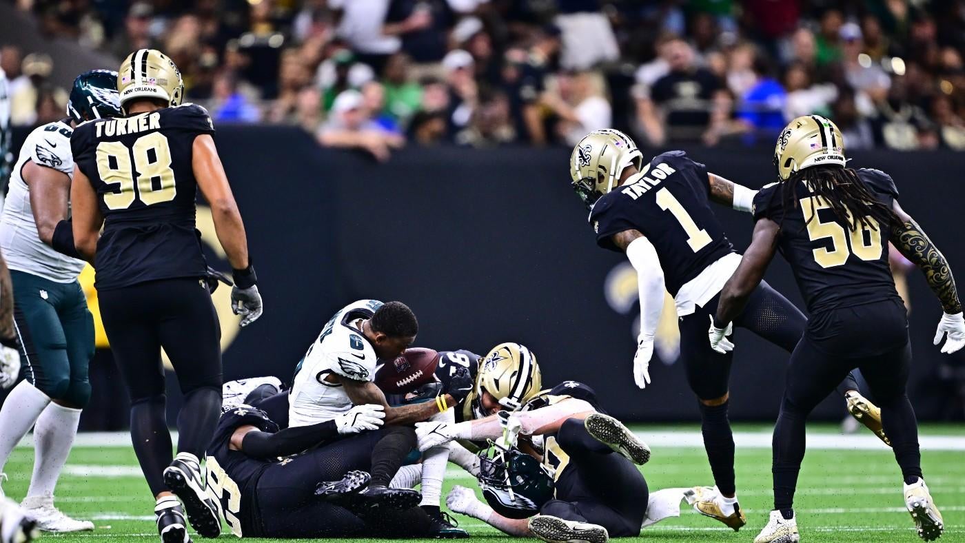 Dennis Allen responds to Eagles calling Saints a dirty team after hit resulting in Devonta Smith's concussion