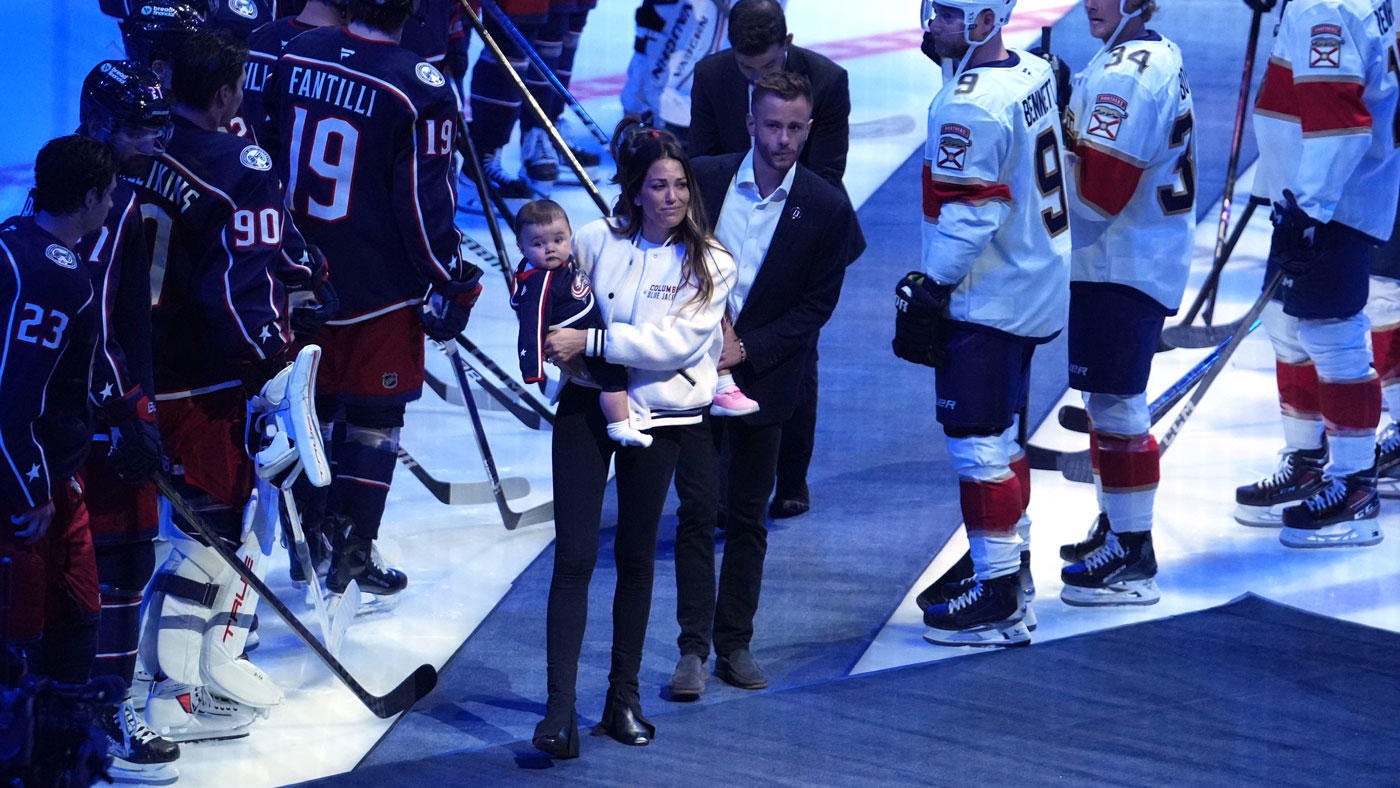 Blue Jackets honor Johnny Gaudreau, Matthew Gaudreau with emotional tribute in home-opener against Panthers