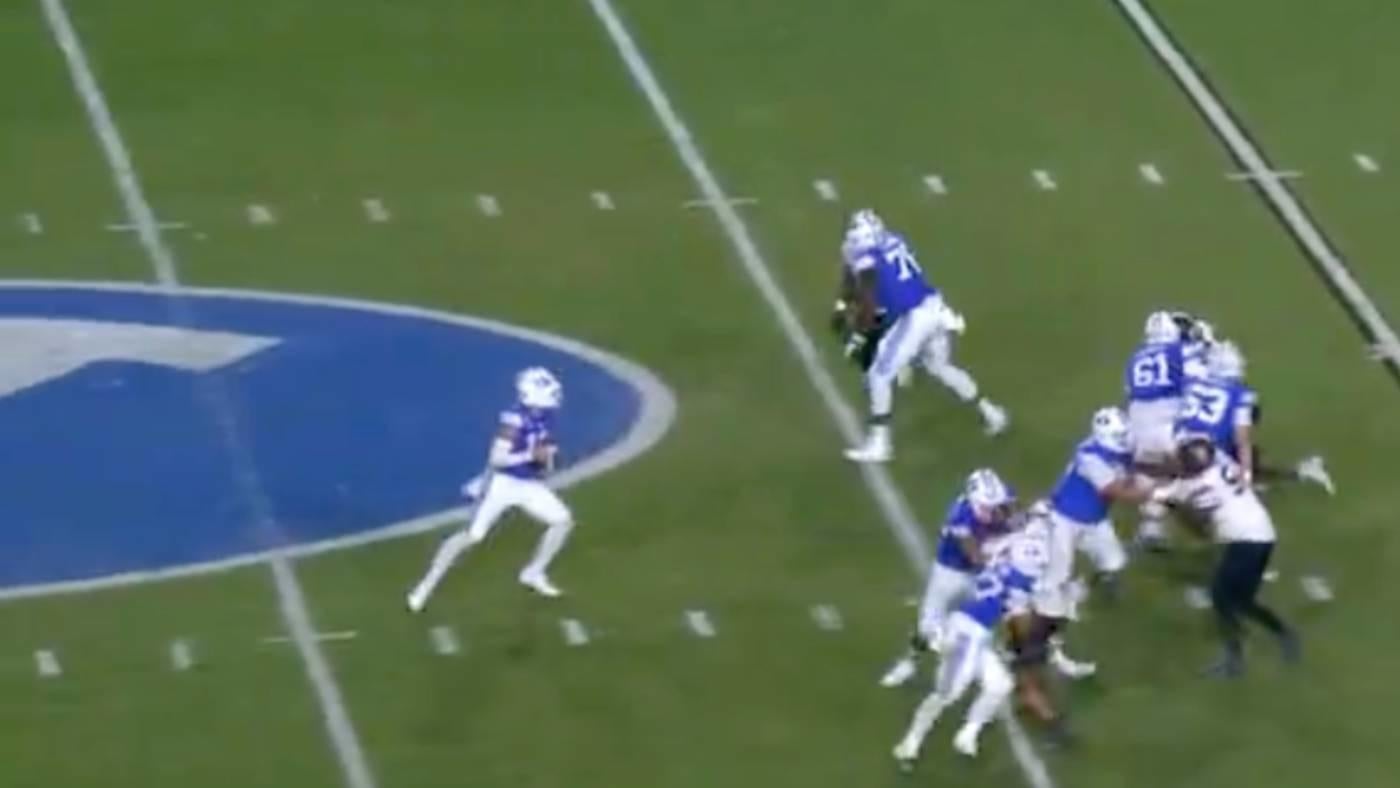 WATCH: BYU QB Jake Retzlaff's 35-yard TD pass in game's final seconds helps Cougars stay unbeaten