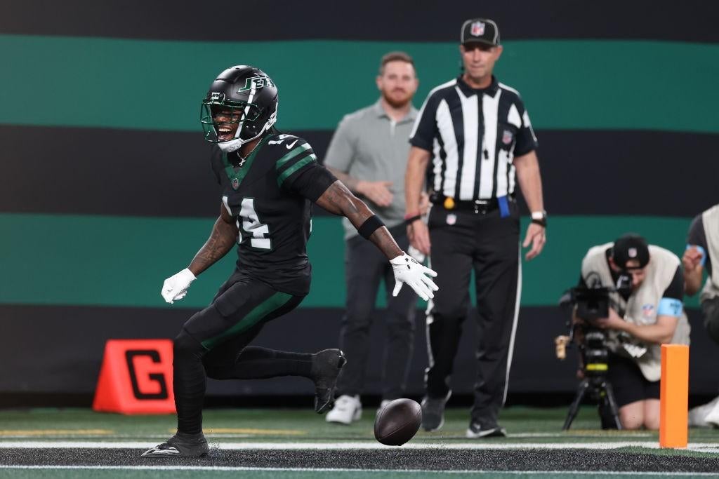 WATCH: Jets' Malachi Corley drops the ball before the goal line to take easy TD off the board