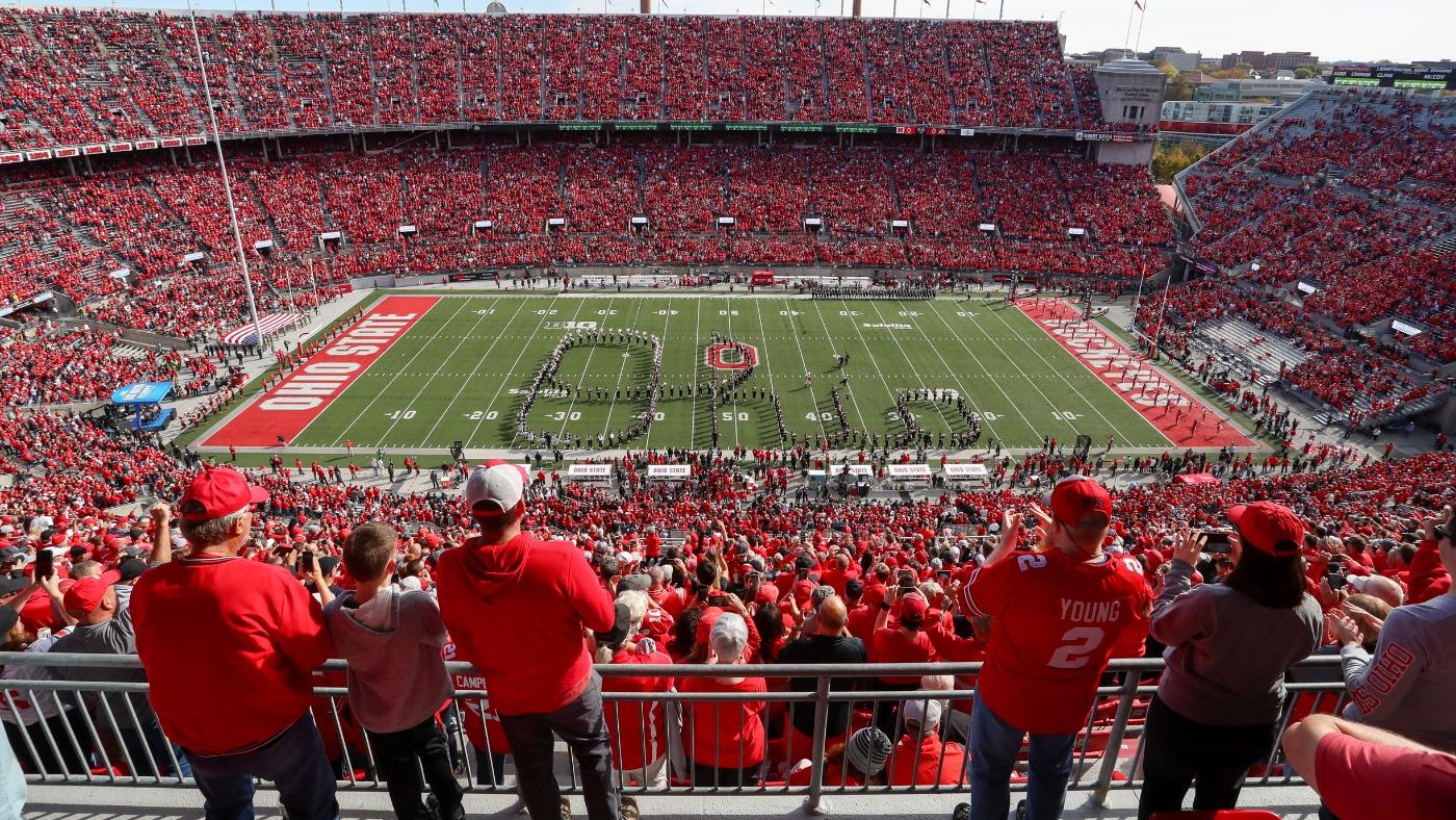 WATCH: Ohio State band dumps on Michigan with crude formation during halftime of Purdue game