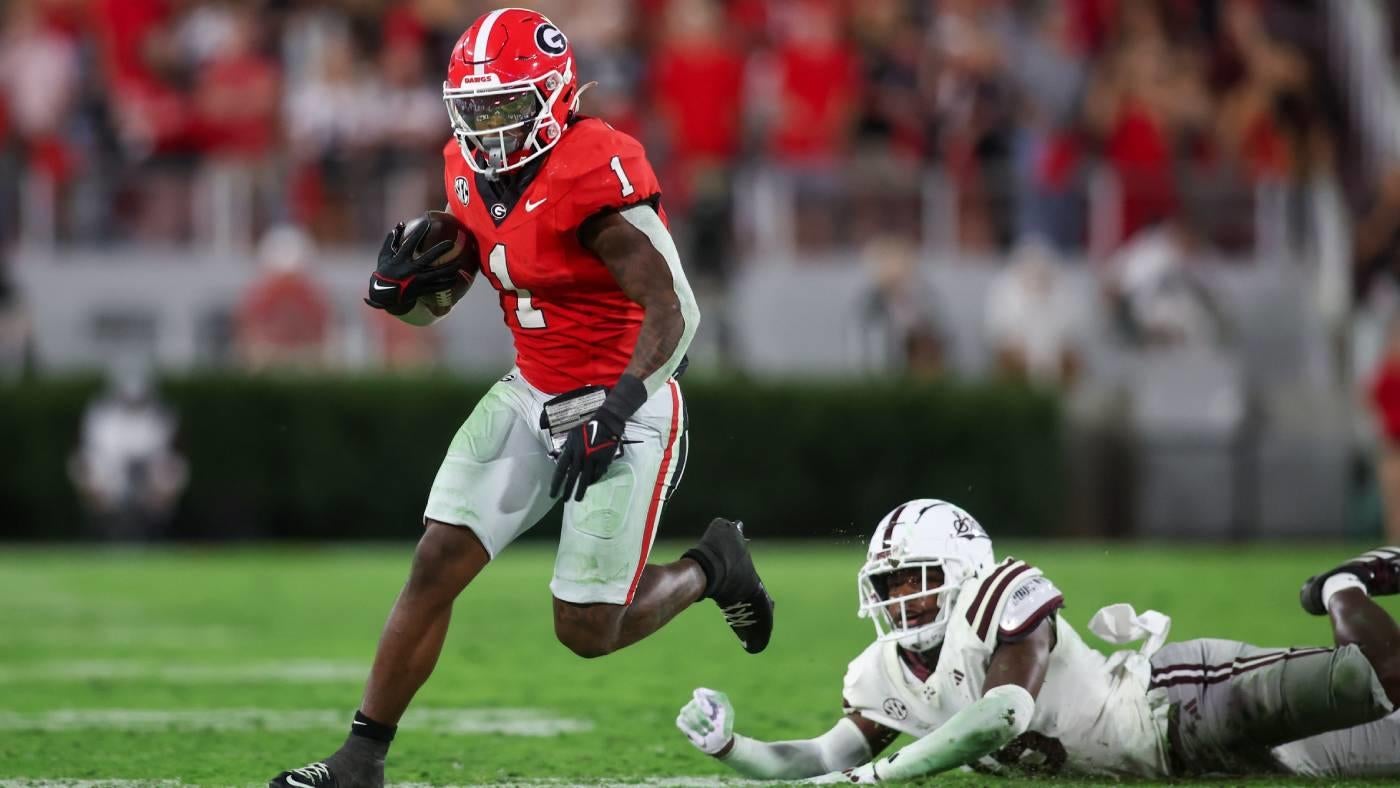 Georgia leading rusher Trevor Etienne ruled out as No. 12 Bulldogs host No. 7 Tennessee