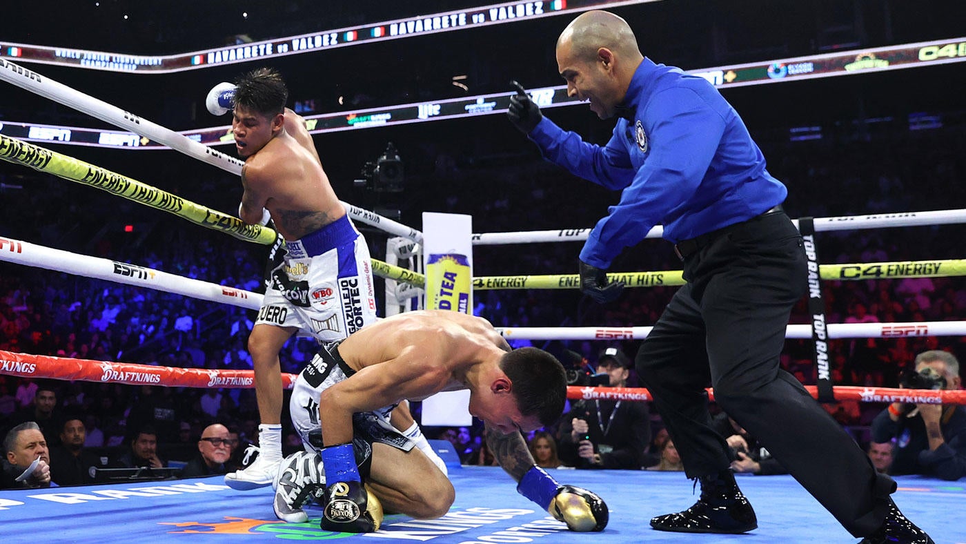 Emanuel Navarrete scores brutal body shot knockout of Oscar Valdez to retain title in rematch