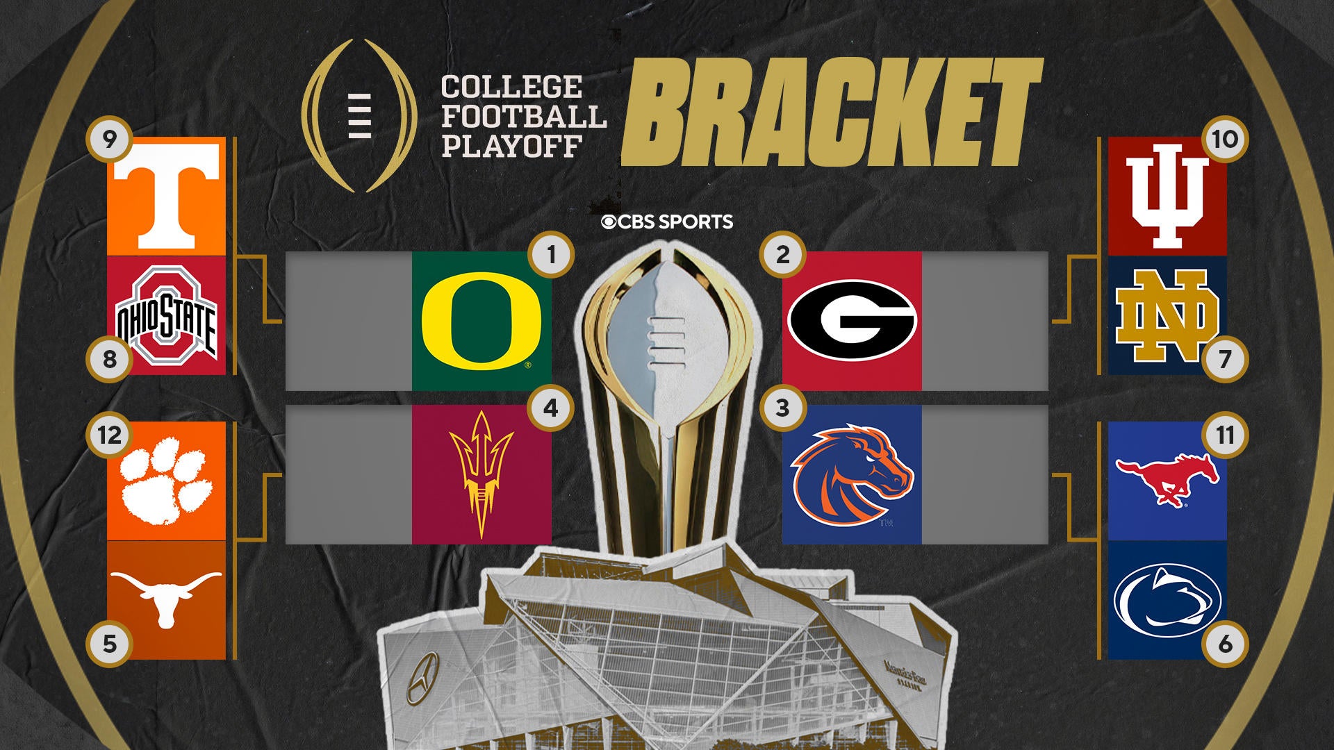 College Football Playoff bracket: Oregon, Georgia, Boise State, Arizona State earn byes; SMU in over Alabama