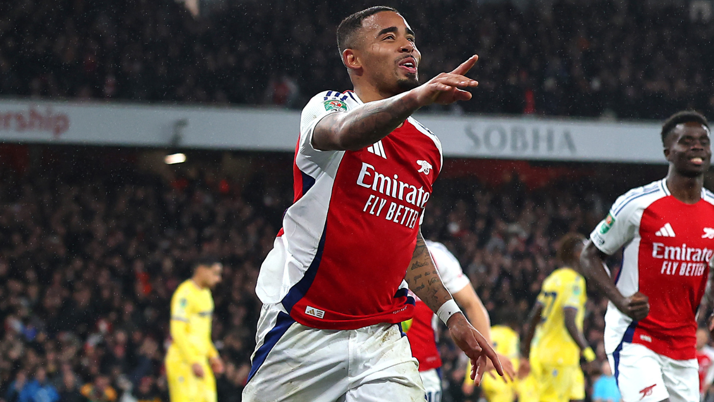 Gabriel Jesus reborn with hat trick as Arsenal come from behind to defeat Crystal Palace in Carabao Cup