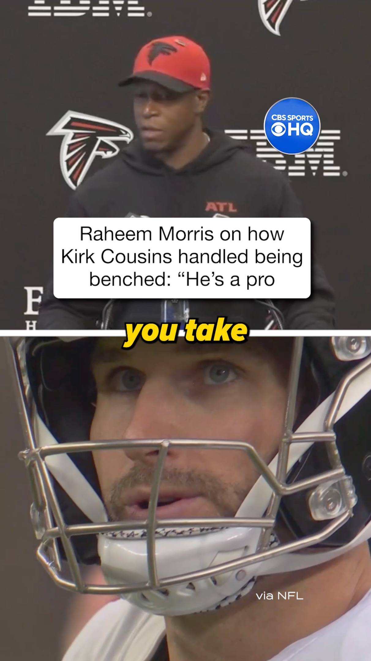 Raheem Morris on how Kirk Cousins handled being benched Stream of