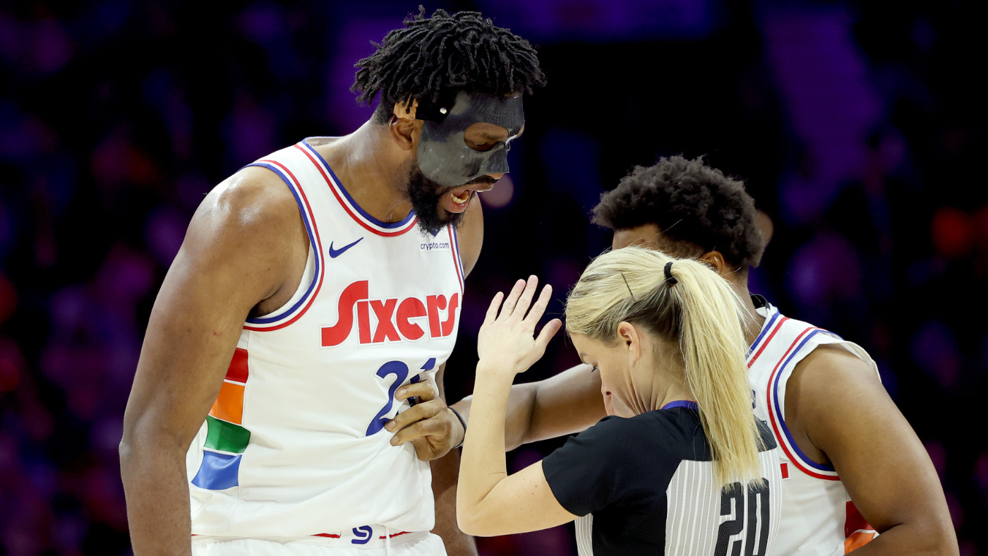 76ers star Joel Embiid ejected in ironic fashion after arguing offensive foul on flopping Victor Wembanyama