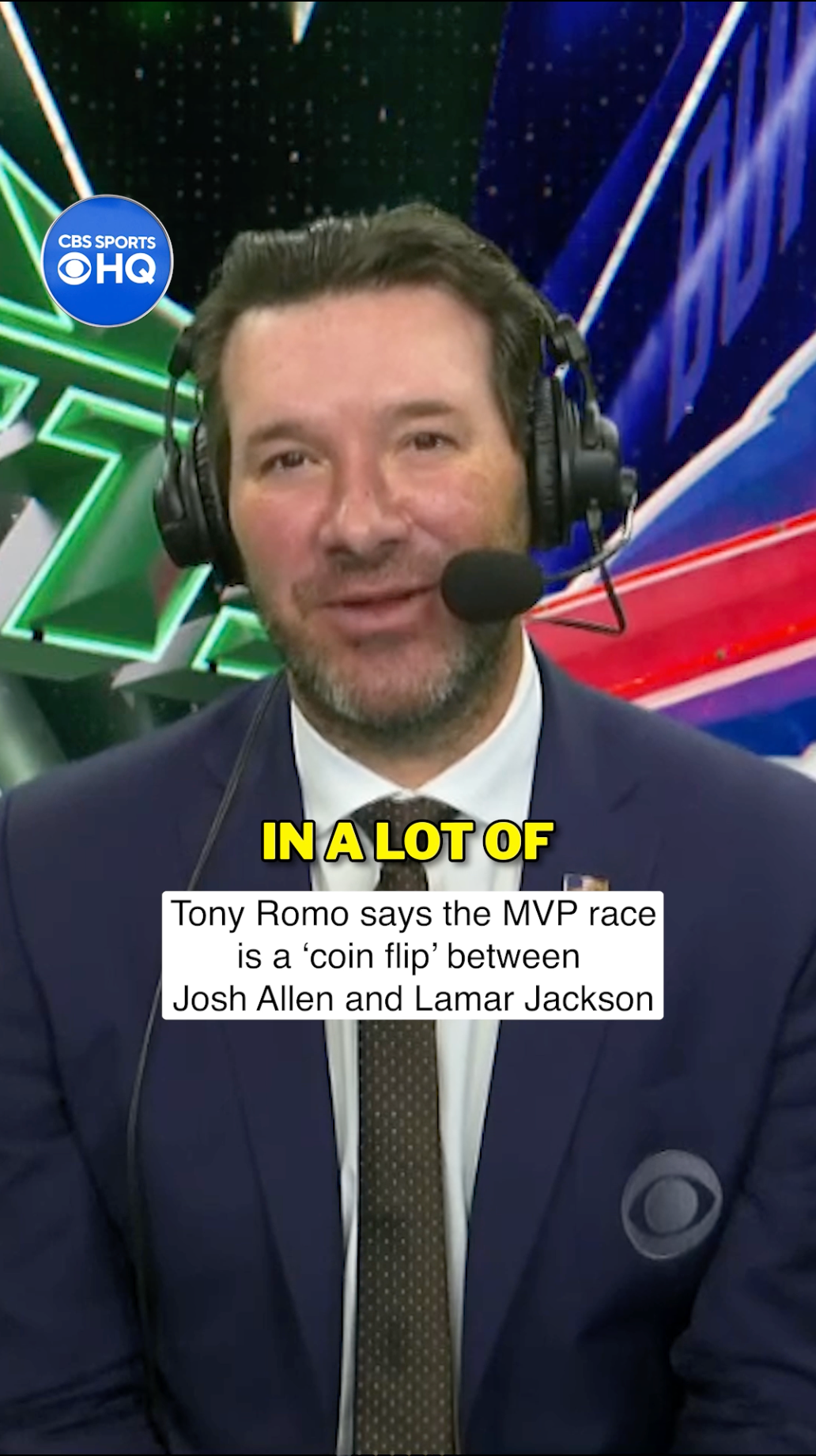 Tony Romo says MVP race is a 'coin flip' between Josh Allen and Lamar