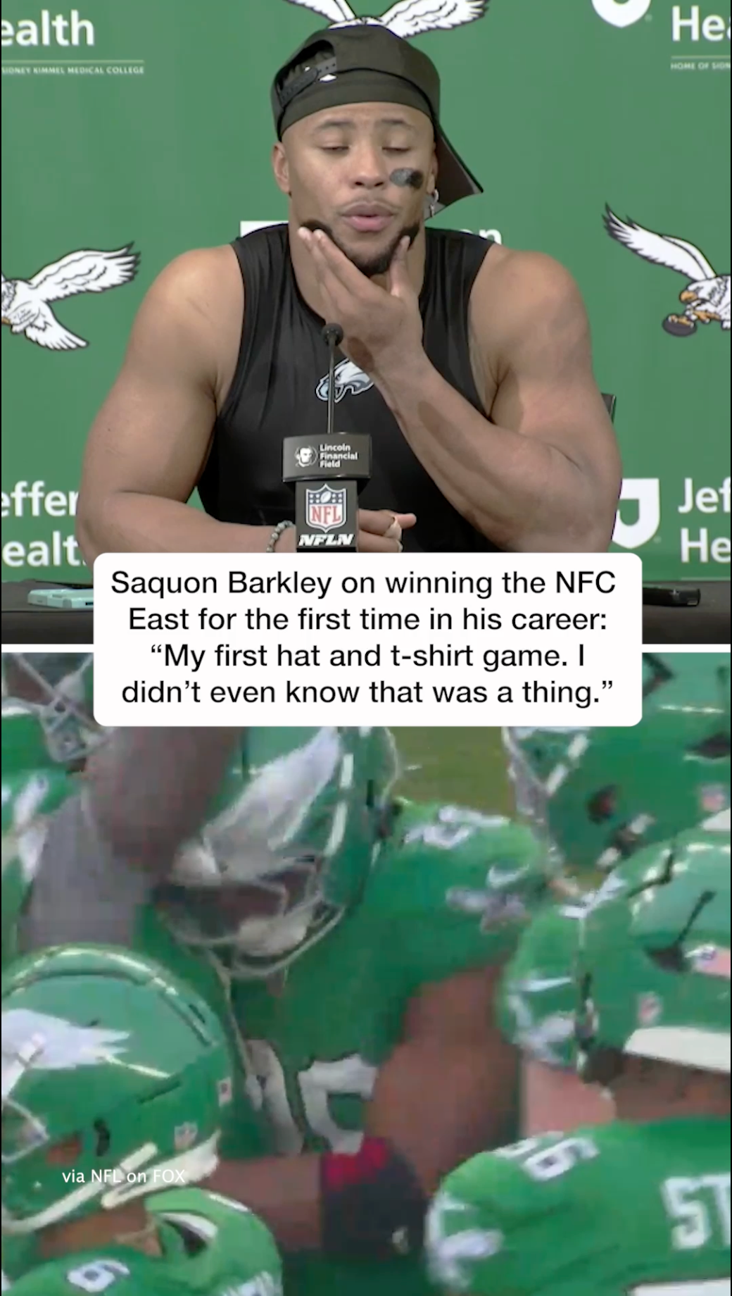 Saquon Barkley spoke about winning the NFC East for the first time in