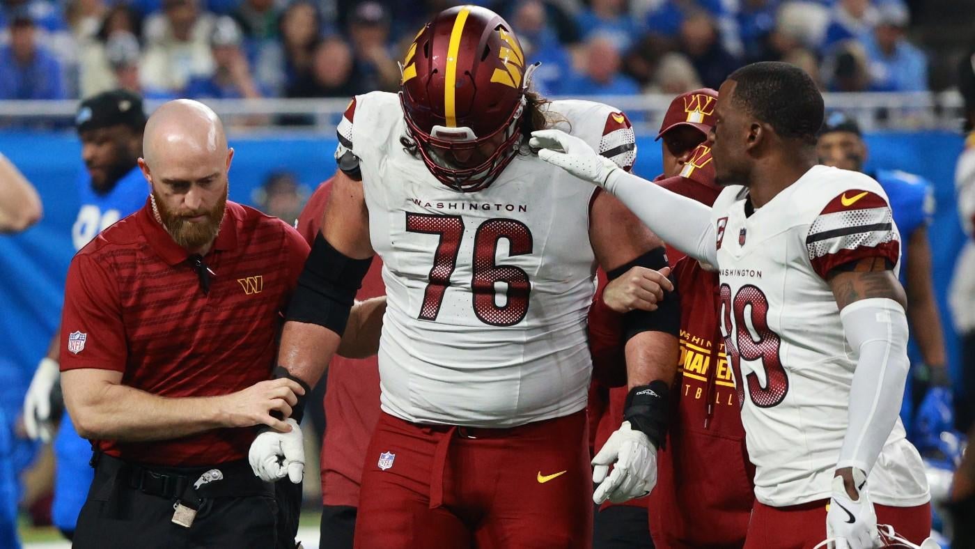 Commanders injury update: Washington loses one of top OL for rest of season after suffering torn ACL vs. Lions