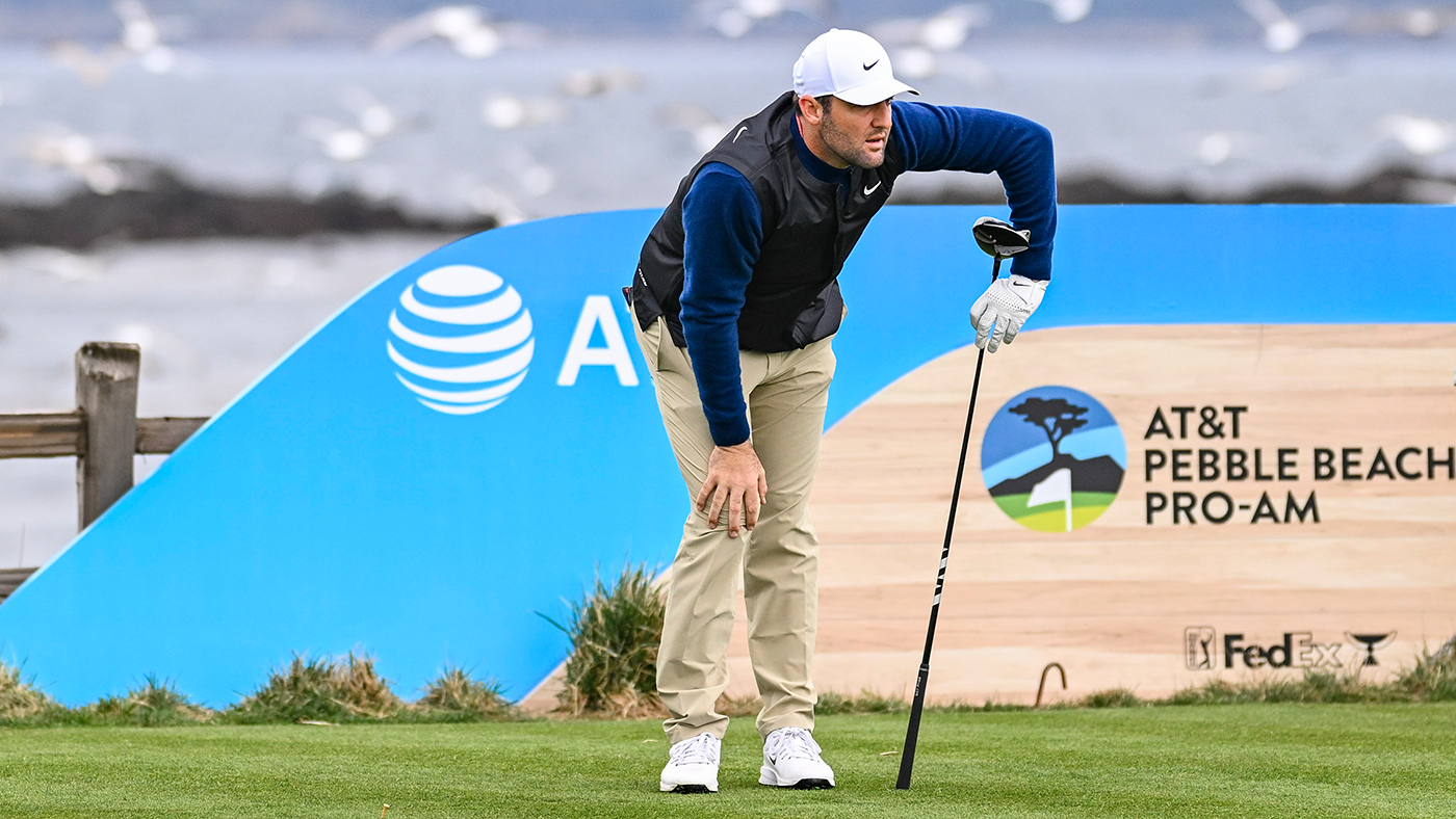 WATCH: Scottie Scheffler makes epic par save from rocky beach to close out Round 2 at AT&T Pebble Beach Pro-Am