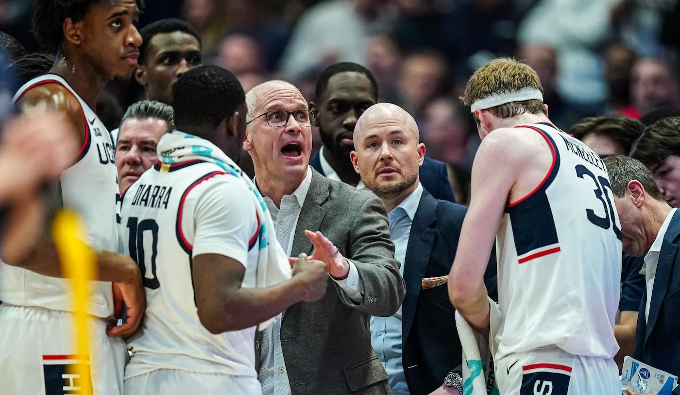 Uconn rides the rally in the second half to prevent Villanova, while Dan Hurley said that the season was `` suspended in balance ''