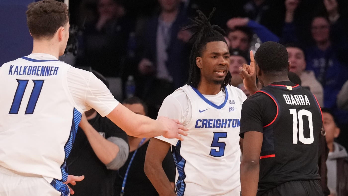 WATCH: Late dunk by Creighton's Jamiya Neal leads to scuffle in Bluejays' win vs. UConn in Big East Tournament