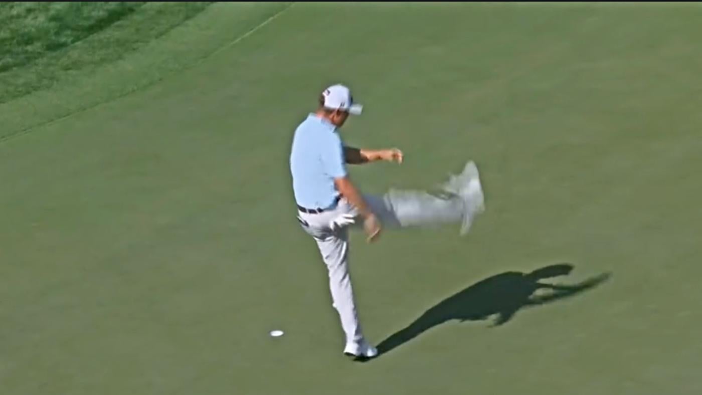 WATCH: Patton Kizzire punt kicks his putter before withdrawing from Valspar Championship with injury