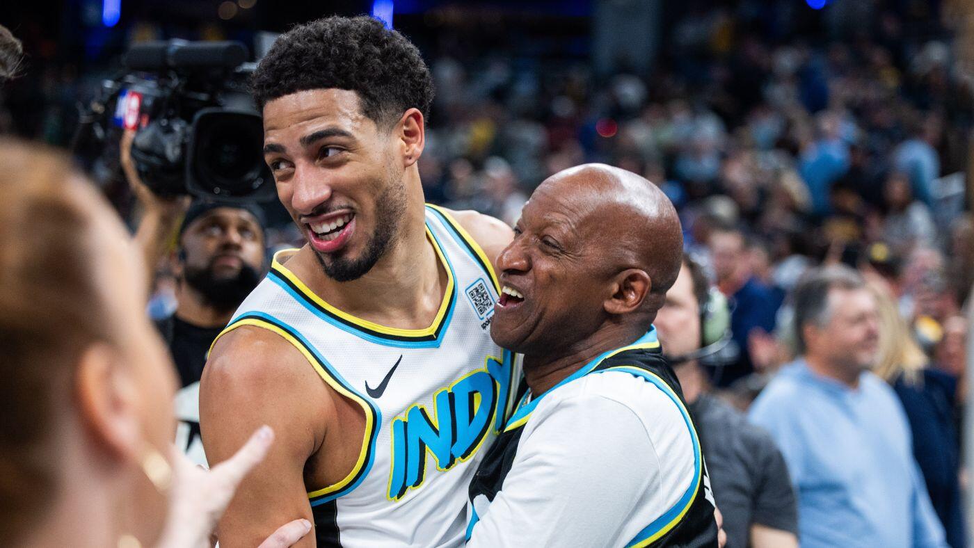 WATCH: Tyrese Haliburton’s dad also recreates Reggie Miller’s choke gesture after Pacers’ historic comeback